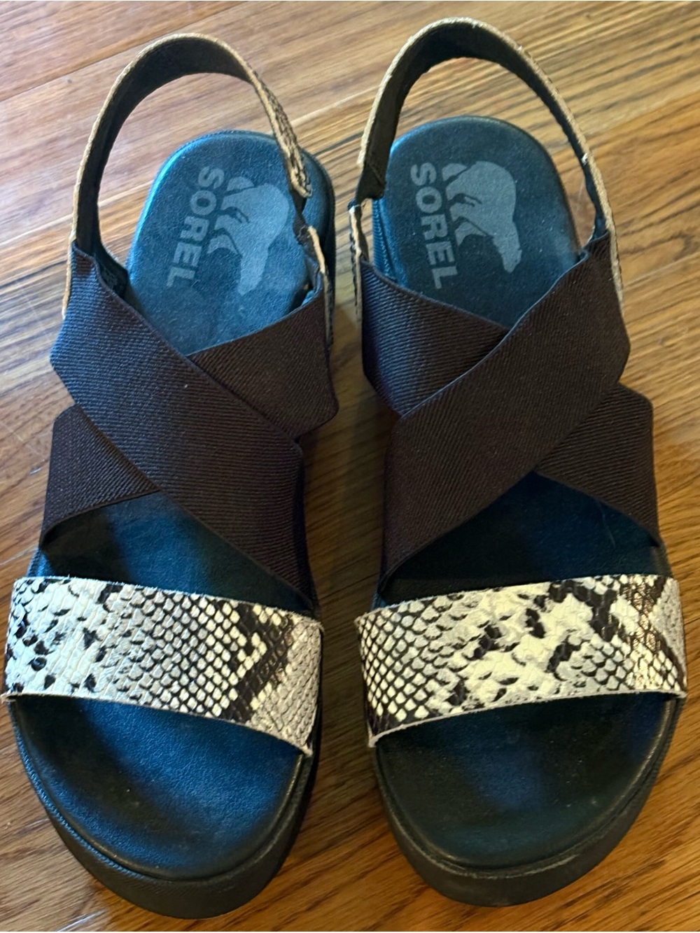 Sorel Women's Cameron Flatform Slingback Sandals, Size 6, EUC